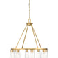 Z-Lite Titus 33" 8-Light Modern Gold Steel Chandelier With Clear Glass Shade