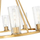 Z-Lite Titus 33" 8-Light Modern Gold Steel Chandelier With Clear Glass Shade