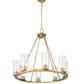 Z-Lite Titus 33" 8-Light Modern Gold Steel Chandelier With Clear Glass Shade