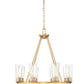 Z-Lite Titus 33" 8-Light Modern Gold Steel Chandelier With Clear Glass Shade