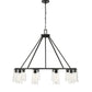 Z-Lite Titus 46" 10-Light Matte Black Steel Chandelier With Clear Glass Shade