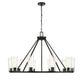 Z-Lite Titus 46" 10-Light Matte Black Steel Chandelier With Clear Glass Shade