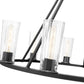 Z-Lite Titus 46" 10-Light Matte Black Steel Chandelier With Clear Glass Shade