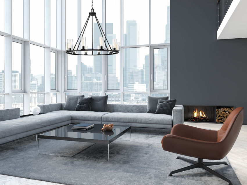 Z-Lite Titus 46" 10-Light Matte Black Steel Chandelier With Clear Glass Shade