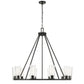 Z-Lite Titus 46" 10-Light Matte Black Steel Chandelier With Clear Glass Shade