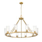 Z-Lite Titus 46" 10-Light Modern Gold Steel Chandelier With Clear Glass Shade