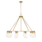 Z-Lite Titus 46" 10-Light Modern Gold Steel Chandelier With Clear Glass Shade