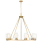 Z-Lite Titus 46" 10-Light Modern Gold Steel Chandelier With Clear Glass Shade