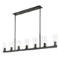 Z-Lite Titus 5" 7-Light Matte Black Steel Linear Chandelier With Clear Glass Shade