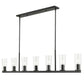 Z-Lite Titus 5" 7-Light Matte Black Steel Linear Chandelier With Clear Glass Shade