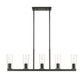 Z-Lite Titus 5-Light Matte Black Steel Frame Clear Glass Shade Linear Chandelier