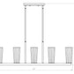 Z-Lite Titus 5-Light Matte Black Steel Frame Clear Glass Shade Linear Chandelier