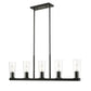 Z-Lite Titus 5-Light Matte Black Steel Frame Clear Glass Shade Linear Chandelier