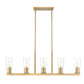 Z-Lite Titus 5-Light Modern Gold Steel Frame Clear Glass Shade Linear Chandelier