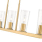 Z-Lite Titus 5-Light Modern Gold Steel Frame Clear Glass Shade Linear Chandelier