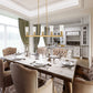 Z-Lite Titus 5-Light Modern Gold Steel Frame Clear Glass Shade Linear Chandelier