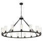 Z-Lite Titus 63" 15-Light Matte Black Steel Chandelier With Clear Glass Shade