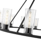 Z-Lite Titus 63" 15-Light Matte Black Steel Chandelier With Clear Glass Shade