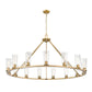 Z-Lite Titus 63" 15-Light Modern Gold Steel Chandelier With Clear Glass Shade