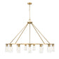 Z-Lite Titus 63" 15-Light Modern Gold Steel Chandelier With Clear Glass Shade