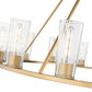 Z-Lite Titus 63" 15-Light Modern Gold Steel Chandelier With Clear Glass Shade