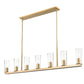 Z-Lite Titus 7-Light Modern Gold Steel Frame Clear Glass Shade Linear Chandelier