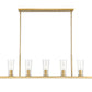 Z-Lite Titus 7-Light Modern Gold Steel Frame Clear Glass Shade Linear Chandelier