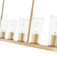 Z-Lite Titus 7-Light Modern Gold Steel Frame Clear Glass Shade Linear Chandelier