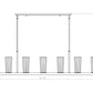 Z-Lite Titus 7-Light Modern Gold Steel Frame Clear Glass Shade Linear Chandelier