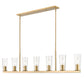 Z-Lite Titus 7-Light Modern Gold Steel Frame Clear Glass Shade Linear Chandelier