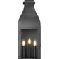 Z-Lite Toulouse 3-Light Candelabra Aluminum and Stainless Steel Sand Black Frame Clear Seedy Glass Shade Outdoor Wall Light
