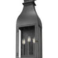 Z-Lite Toulouse 3-Light Candelabra Aluminum and Stainless Steel Sand Black Frame Clear Seedy Glass Shade Outdoor Wall Light