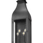 Z-Lite Toulouse 4-Light Candelabra Aluminum and Stainless Steel Sand Black Frame Clear Seedy Glass Shade Outdoor Wall Light