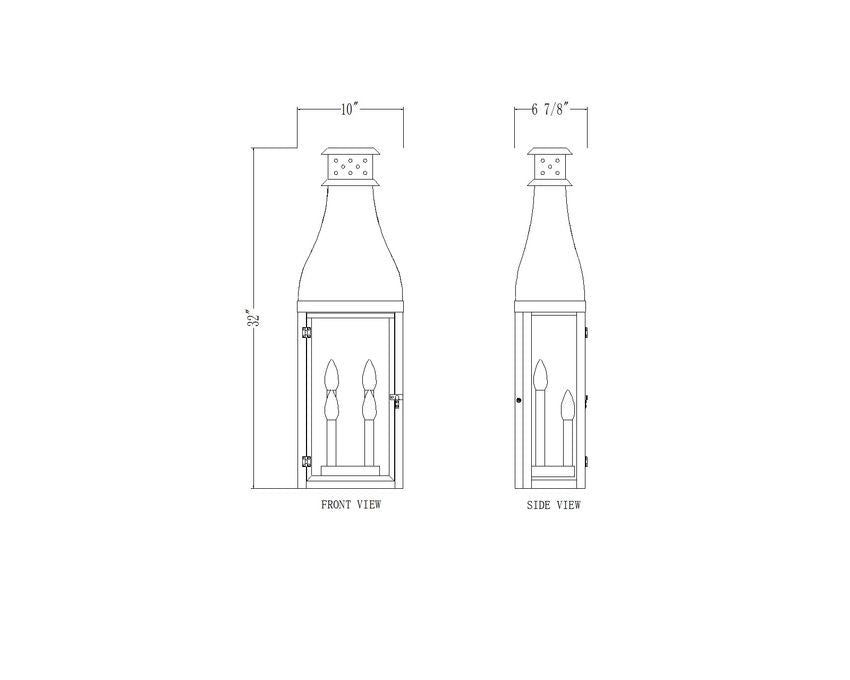 Z-Lite Toulouse 4-Light Candelabra Aluminum and Stainless Steel Sand Black Frame Clear Seedy Glass Shade Outdoor Wall Light