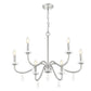 Z-Lite Toussant 32" 6-Light Brushed Nickel Steel Frame Chandelier