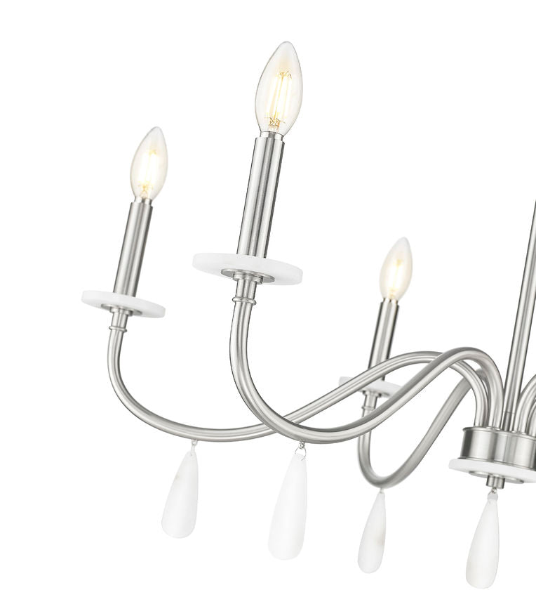 Z-Lite Toussant 32" 6-Light Brushed Nickel Steel Frame Chandelier