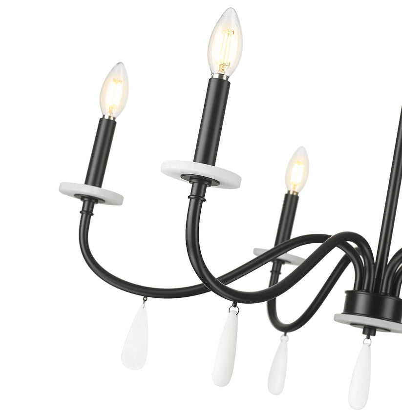 Z-Lite Toussant 32" 6-Light Matte Black Steel Frame Chandelier