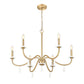 Z-Lite Toussant 32" 6-Light Mordern Gold Steel Frame Chandelier