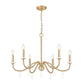 Z-Lite Toussant 32" 6-Light Mordern Gold Steel Frame Chandelier