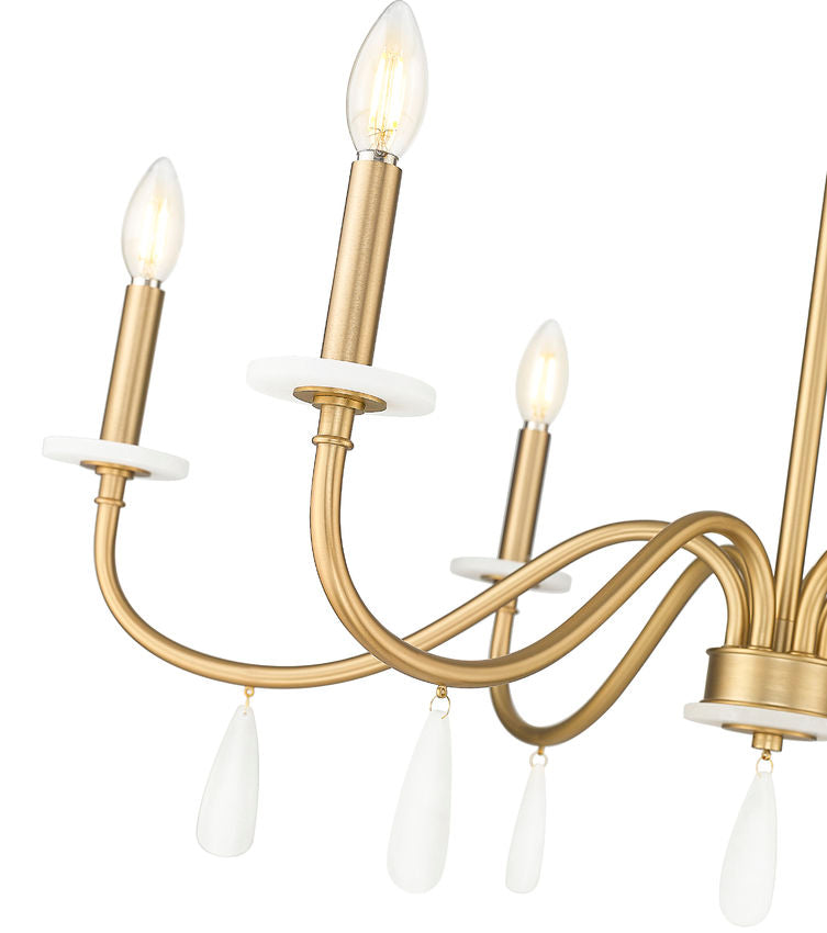 Z-Lite Toussant 32" 6-Light Mordern Gold Steel Frame Chandelier