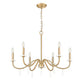 Z-Lite Toussant 32" 6-Light Mordern Gold Steel Frame Chandelier
