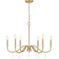 Z-Lite Toussant 32" 6-Light Mordern Gold Steel Frame Chandelier