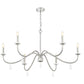 Z-Lite Toussant 45" 6-Light Brushed Nickel Steel Frame Chandelier