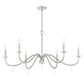Z-Lite Toussant 45" 6-Light Brushed Nickel Steel Frame Chandelier