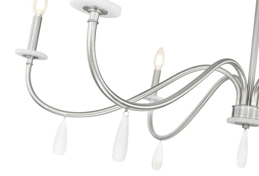 Z-Lite Toussant 45" 6-Light Brushed Nickel Steel Frame Chandelier
