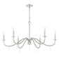 Z-Lite Toussant 45" 6-Light Brushed Nickel Steel Frame Chandelier