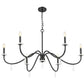 Z-Lite Toussant 45" 6-Light Matte Black Steel Frame Chandelier