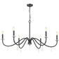 Z-Lite Toussant 45" 6-Light Matte Black Steel Frame Chandelier