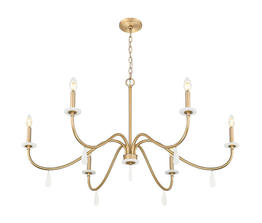 Z-Lite Toussant 45" 6-Light Mordern Gold Steel Frame Chandelier