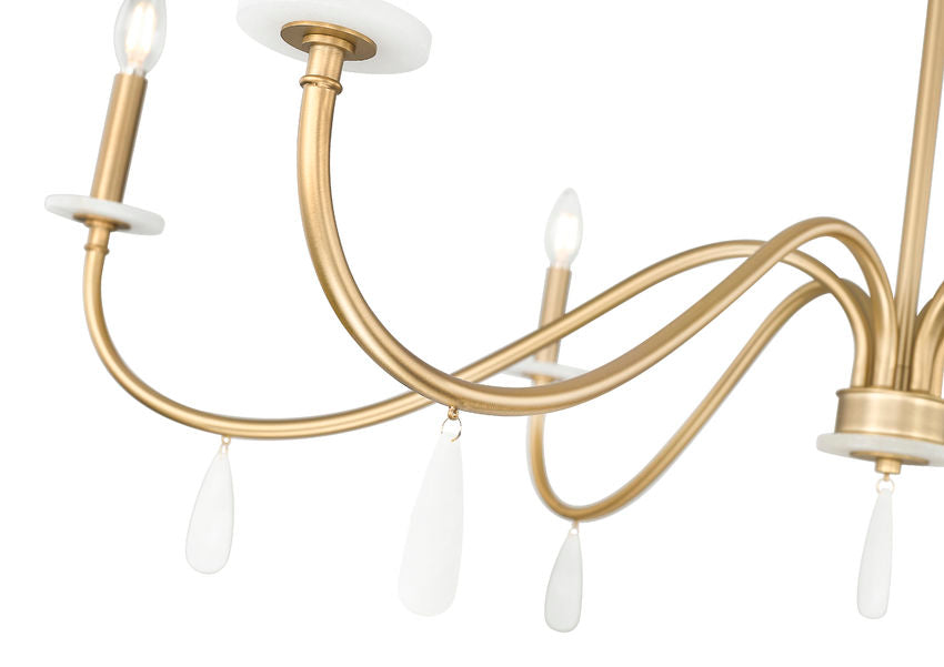 Z-Lite Toussant 45" 6-Light Mordern Gold Steel Frame Chandelier